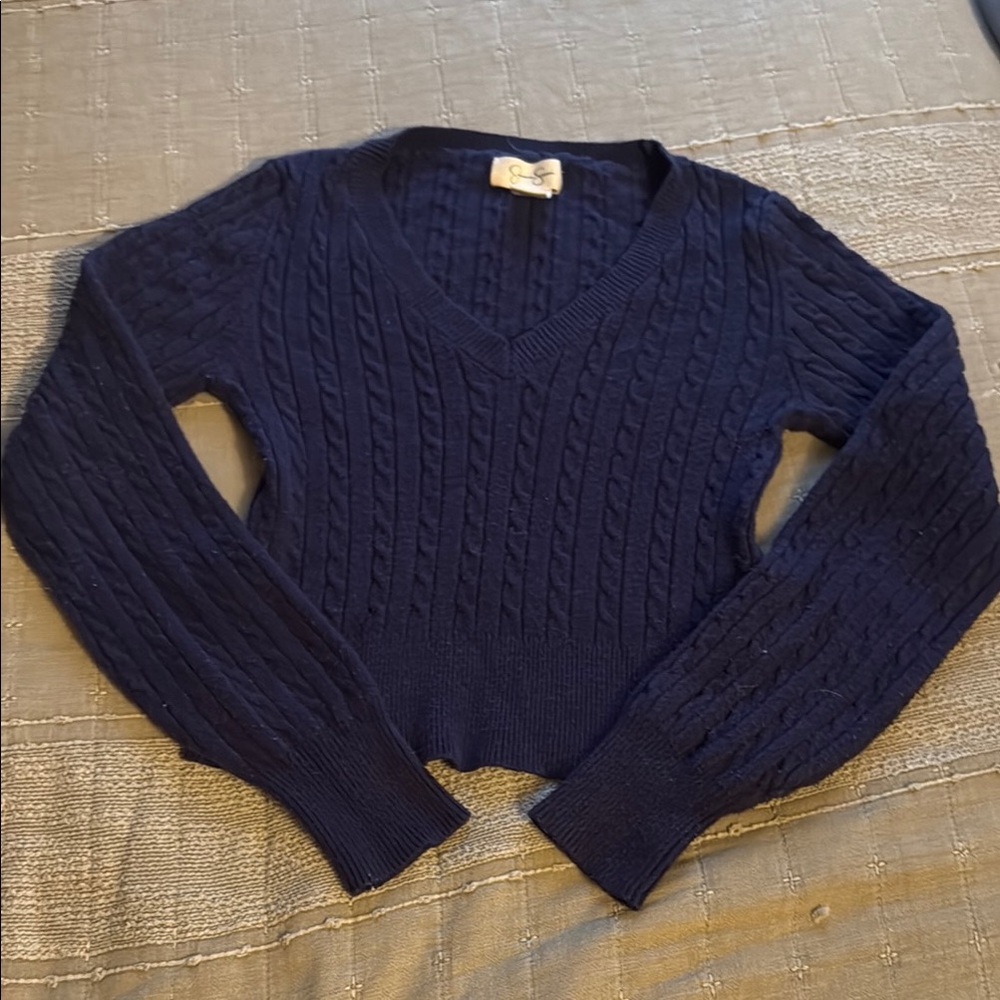 Women’s Navy Cable Knit Sweater
